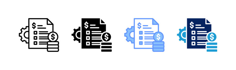 income planning icon set multiple style collection