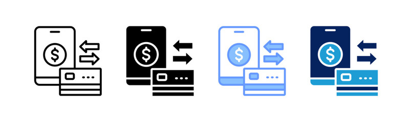 transfer icon set multiple style collection