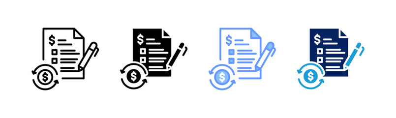 reporting icon set multiple style collection