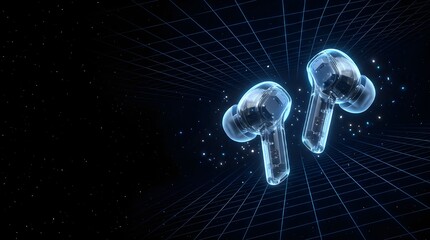 Futuristic Keyboard Floating in a Digital Starry Void - Conceptual Tech Visual