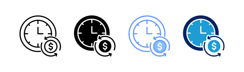 savings icon set multiple style collection