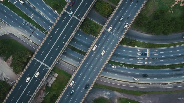 Highway aerial. Aerial view of the highway in Brazil