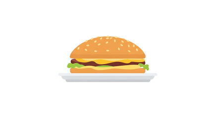 Fototapeta premium Delicious Burger Creation, Food Art, Kitchen, Illustration, Creative Environment, Close-Up, Culinary Concept