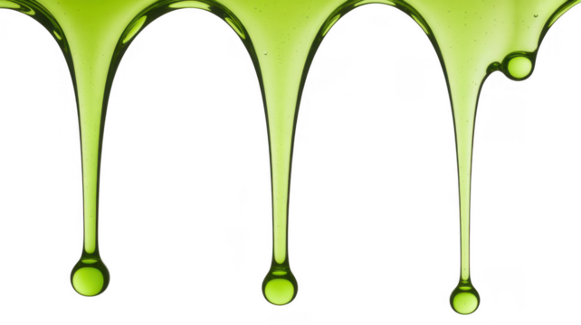 Green liquid dripping abstract isolated on a transparent background - Powered by Adobe