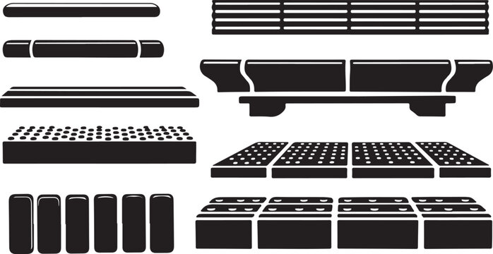 Various computer keyboard and keycap designs illustrated in black