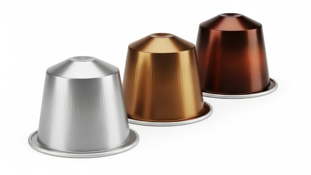 Three nespresso pods in different colors