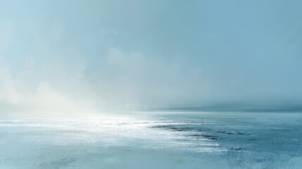 Obraz premium Hi-key Abstract Seascape: Soft Pastel Ocean and Sky with Ethereal Light