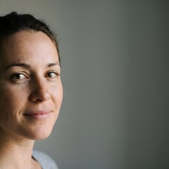 authentic portrait of woman with freckles