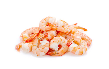 prepared shrimp isolated on a white background