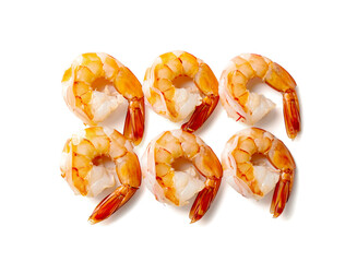 prepared shrimp isolated on a white background