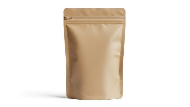 Standing brown kraft paper pouch