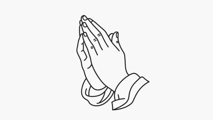 Obraz premium Praying Hands Clasped Together in Devotion