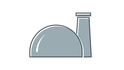 Vector Illustration of Industrial Dome and Chimney