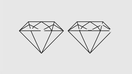 Simple Diamond Line Art Icons