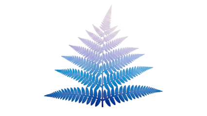 Gradient Blue and Purple Fern Leaf