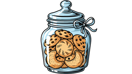Cookies in a Glass Jar with a Bow