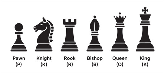 Ascending order chess piece collection starting with pawn and ending with king for value comparison