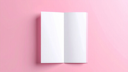 Blank Brochure Paper Mockup on Bright Color Background for Branding