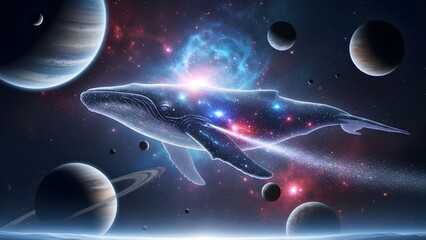 Cosmic Whale Swimming in Space