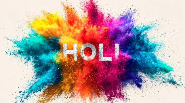 abstract watercolor background, A postcard decorated with vibrant brushstrokes of powder paint. Holi festival in India, World Art Day.