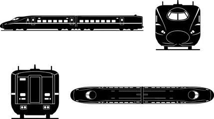 Vintage black vector illustration of a classic train locomotive isolated on a white background © MD FARID