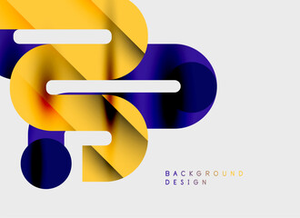 Abstract fluid shapes overlap, creating dynamic gold, navy composition. Modern design element for backgrounds, presentations.