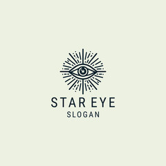 Fototapeta premium Star eye logo vector icon illustration