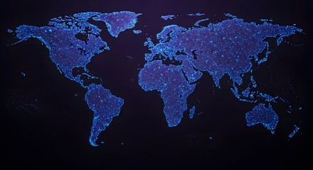 Global Network Connectivity World Map Visualization.