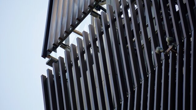 metal louver cladding pattern on a Highrise building
