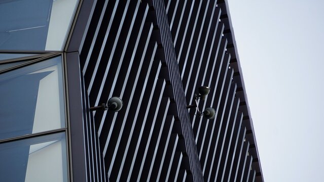 metal louver cladding pattern on a Highrise building