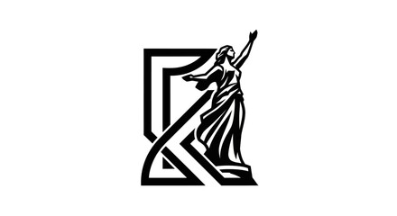 Abstract figure symbol with raised arm