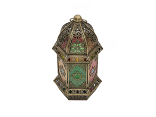 Decorative lantern with star design isolated on transparent background