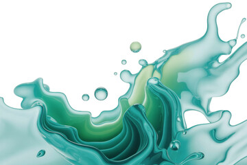 Liquid Splash: Dynamic Fluid and Abstract Green Teal Water with Vibrant Turquoise Hues