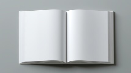 Blank white book mockup on grey background