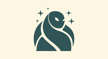 Abstract figure with sparkling stars