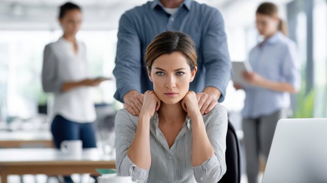 Workplace toxicity concept with stressed employee, management control behavior, emotional stress and anxiety, unhealthy office culture, corporate lifestyle scene