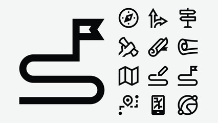 Maps and navigation icons set © edt