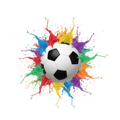 Fototapeta premium Colorful soccer ball isolated on transparent background