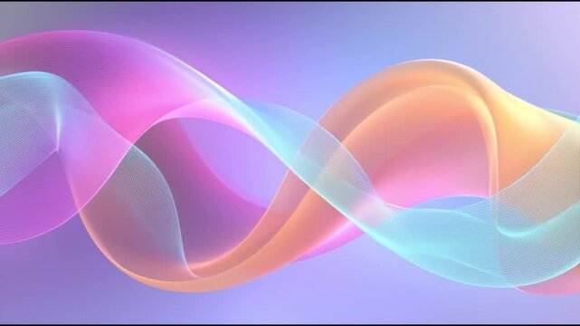 AI-generated seamless looping abstract wave animation with smooth flowing motion and balanced composition. Clean modern design with soft gradients and moderate rhythmic movement. 