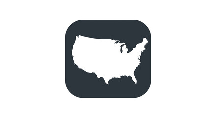 Outline map of the United States of America, representing a geographical region for travel, business, or educational purposes