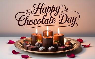 Romantic Chocolate Day background with luxury confectionery elements