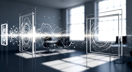 Abstract Data Flow Visualization: Illuminated Panels and Energy