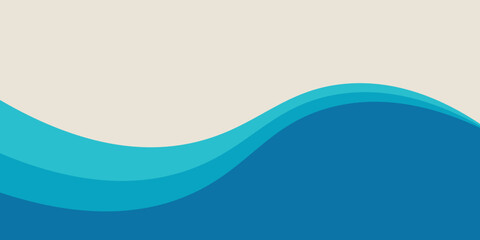 Obraz premium Abstract vector layered blue water wave banner template, vector illustration eps10