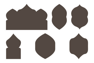 Ornate Islamic Window Design with Geometric Patterns Vector Illustration