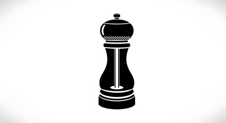 Fototapeta premium Black pepper mill on white background Ai Generated