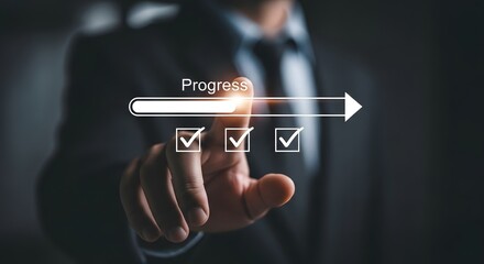 Progress bar infographic symbolizing business growth and development