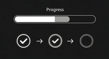 Progress bar and step indicator for tracking progress