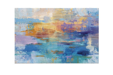 High quality canvas painting mockup isolated on transparent background