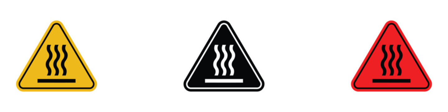 Heat danger sign icon vector. hot surface, safety in work symbol. vector illustration.
