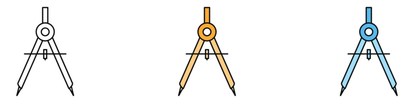 Geometric compass icon vector. mathematical and drafting symbol. vector illustration.